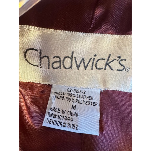 Chadwick's Burgundy Leather Trench Coat Longline Button Front Woman's Jacket M - Picture 10 of 15